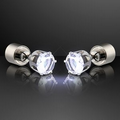 White LED Faux Diamond Pierced Earrings